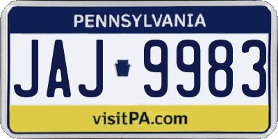 PA license plate JAJ9983