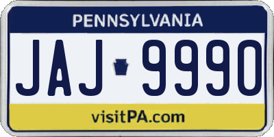 PA license plate JAJ9990