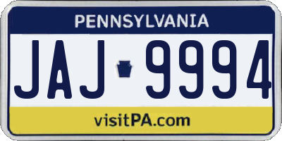 PA license plate JAJ9994