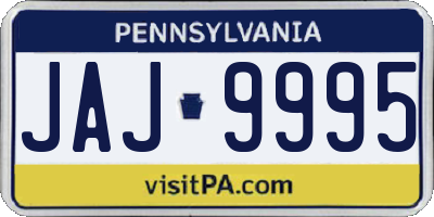 PA license plate JAJ9995