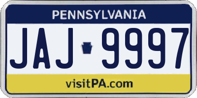 PA license plate JAJ9997