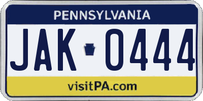 PA license plate JAK0444