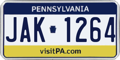 PA license plate JAK1264