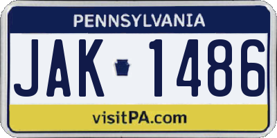 PA license plate JAK1486