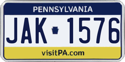 PA license plate JAK1576