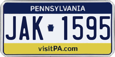 PA license plate JAK1595