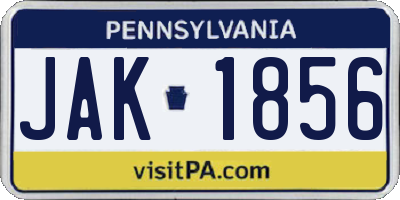PA license plate JAK1856