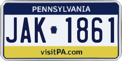 PA license plate JAK1861