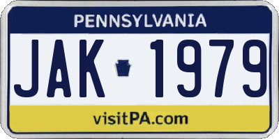 PA license plate JAK1979