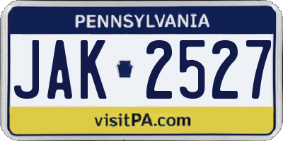PA license plate JAK2527