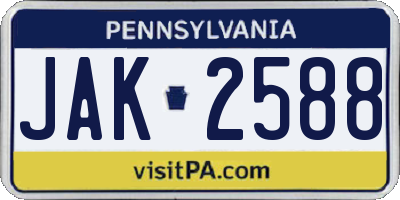 PA license plate JAK2588