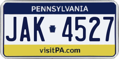 PA license plate JAK4527