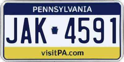 PA license plate JAK4591