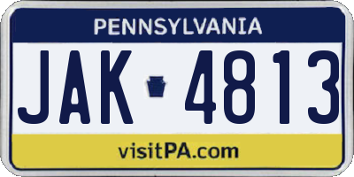 PA license plate JAK4813