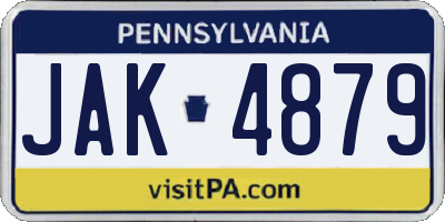 PA license plate JAK4879
