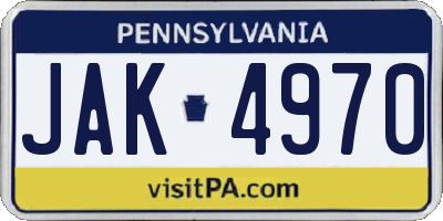 PA license plate JAK4970