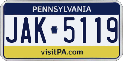 PA license plate JAK5119
