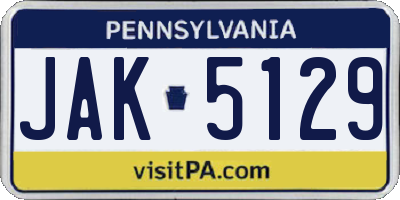 PA license plate JAK5129