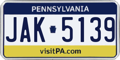 PA license plate JAK5139