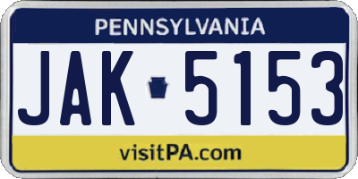 PA license plate JAK5153