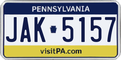 PA license plate JAK5157