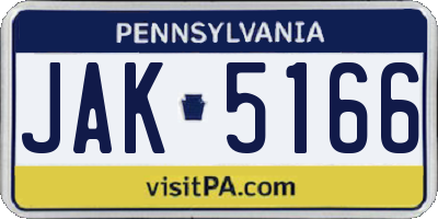 PA license plate JAK5166