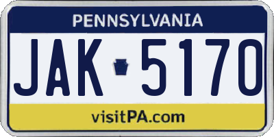 PA license plate JAK5170