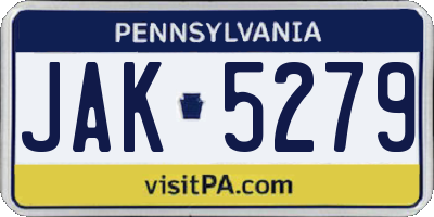 PA license plate JAK5279