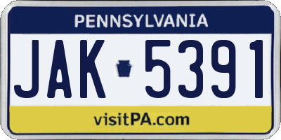 PA license plate JAK5391