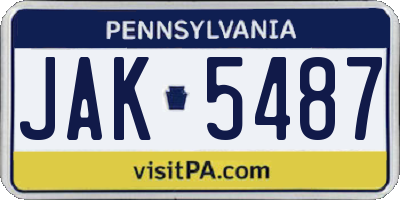PA license plate JAK5487