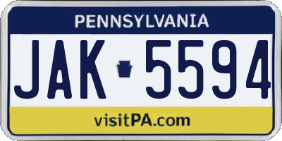 PA license plate JAK5594