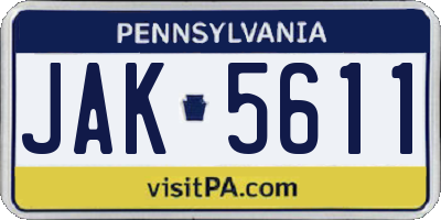 PA license plate JAK5611