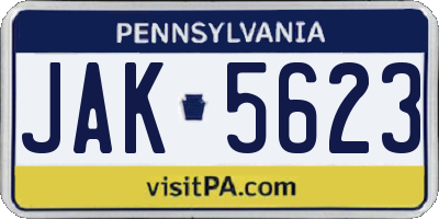 PA license plate JAK5623