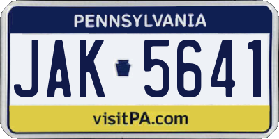 PA license plate JAK5641