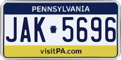 PA license plate JAK5696