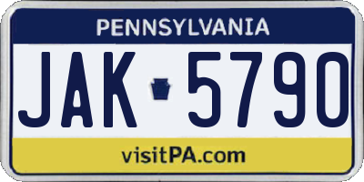 PA license plate JAK5790