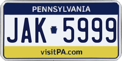 PA license plate JAK5999