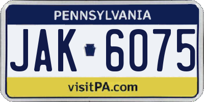 PA license plate JAK6075