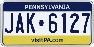 PA license plate JAK6127