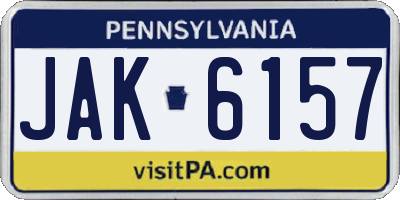 PA license plate JAK6157