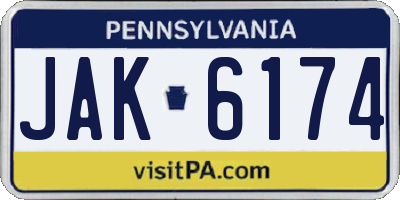 PA license plate JAK6174
