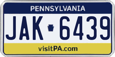 PA license plate JAK6439