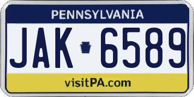 PA license plate JAK6589