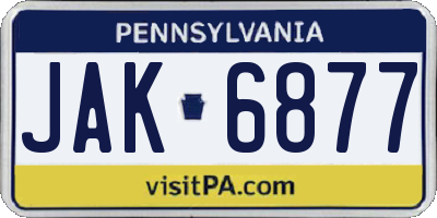 PA license plate JAK6877