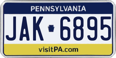 PA license plate JAK6895