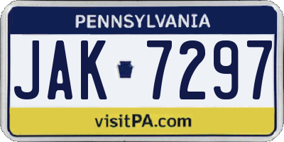 PA license plate JAK7297