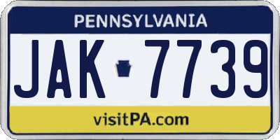 PA license plate JAK7739
