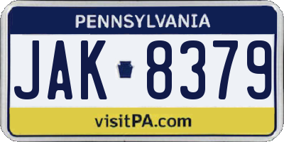 PA license plate JAK8379