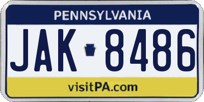 PA license plate JAK8486