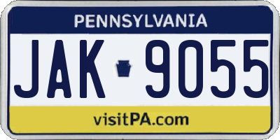 PA license plate JAK9055